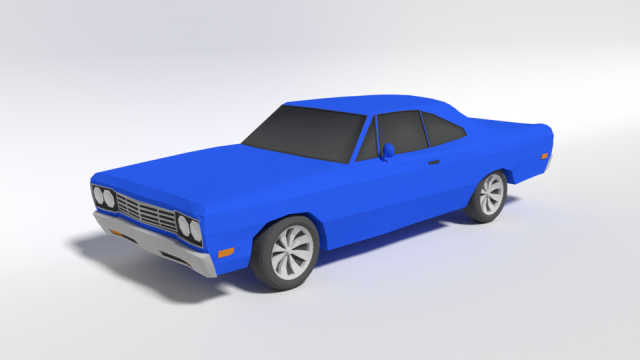 low poly cartoon plymouth roadrunner car 3D Model .c4d .max .obj .3ds .fbx .stl .blend 