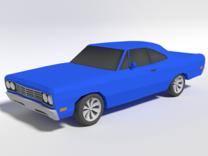 low poly cartoon plymouth roadrunner car 3D Model