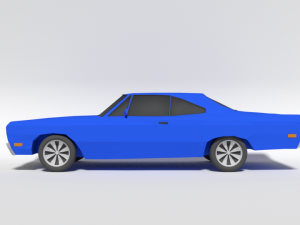 low poly cartoon plymouth roadrunner car 3D Model