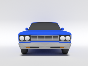 low poly cartoon plymouth roadrunner car 3D Model