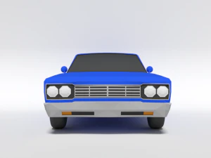 low poly cartoon plymouth roadrunner car 3D Model
