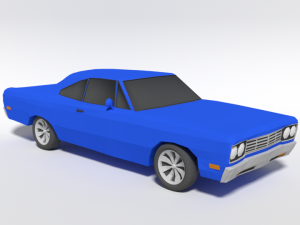 low poly cartoon plymouth roadrunner car 3D Model