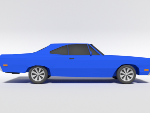 low poly cartoon plymouth roadrunner car 3D Model