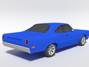 low poly cartoon plymouth roadrunner car 3D Model