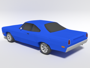 low poly cartoon plymouth roadrunner car 3D Model