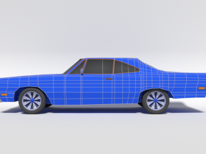 low poly cartoon plymouth roadrunner car 3D Model