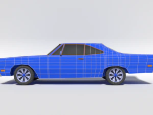 low poly cartoon plymouth roadrunner car 3D Model