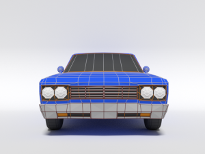 low poly cartoon plymouth roadrunner car 3D Model