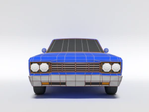 low poly cartoon plymouth roadrunner car 3D Model