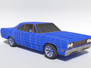low poly cartoon plymouth roadrunner car 3D Model