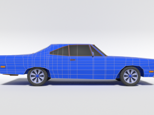 low poly cartoon plymouth roadrunner car 3D Model