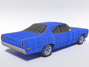 low poly cartoon plymouth roadrunner car 3D Model