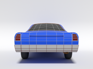 low poly cartoon plymouth roadrunner car 3D Model