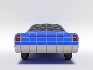 low poly cartoon plymouth roadrunner car 3D Model