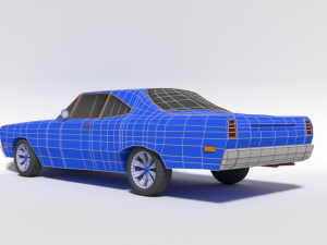 low poly cartoon plymouth roadrunner car 3D Model