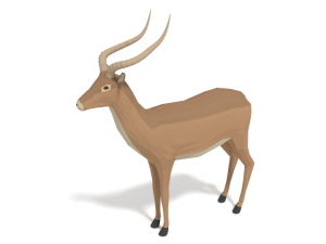 low poly cartoon african antelopes pack Modèle 3D