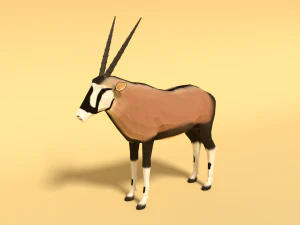 low poly cartoon african antelopes pack 3D Model