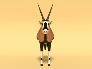 low poly cartoon african antelopes pack 3D Model