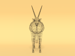 low poly cartoon african antelopes pack Modèle 3D