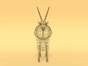 low poly cartoon african antelopes pack 3D Model