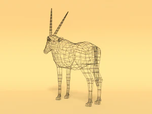 low poly cartoon african antelopes pack 3D Model