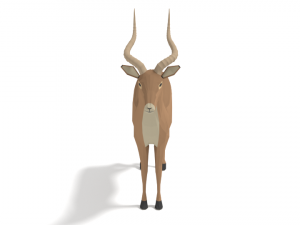 low poly cartoon african antelopes pack Modèle 3D