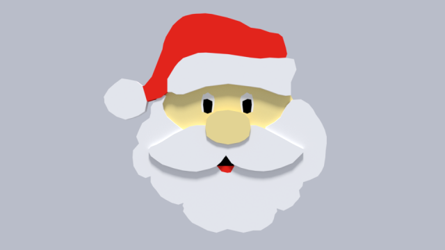 low poly cartoon santa claus face decorative object 3D Model .c4d .max .obj .3ds .fbx .stl .blend