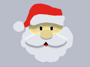 low poly cartoon santa claus face decorative object Modelo 3D