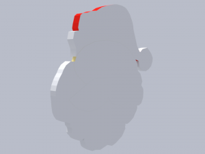 low poly cartoon santa claus face decorative object 3D Model
