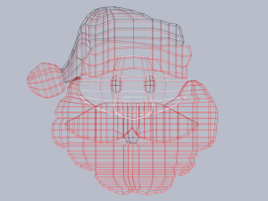 low poly cartoon santa claus face decorative object 3D Model