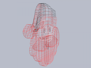 low poly cartoon santa claus face decorative object 3D Model