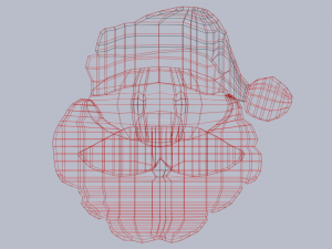low poly cartoon santa claus face decorative object 3D Model