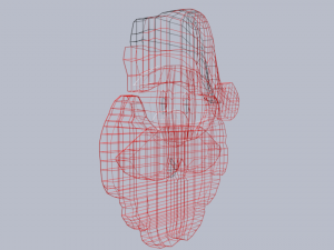 low poly cartoon santa claus face decorative object 3D Model