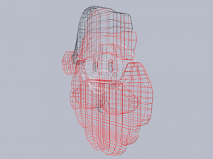 low poly cartoon santa claus face decorative object 3D Model
