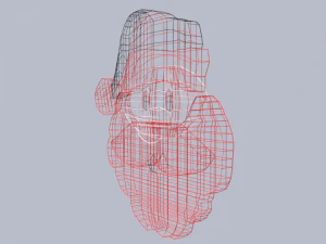 low poly cartoon santa claus face decorative object 3D Model