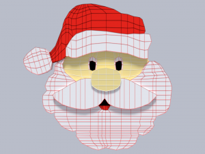 low poly cartoon santa claus face decorative object 3D Model