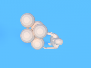 low poly kid holding balloons Modelo 3D
