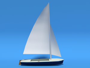 low poly cartoon flying scot dinghy sailboat Model 3D