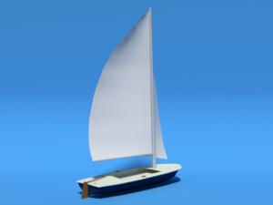 low poly cartoon flying scot dinghy sailboat Model 3D