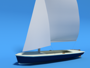low poly cartoon flying scot dinghy sailboat Model 3D