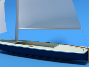 low poly cartoon flying scot dinghy sailboat Model 3D