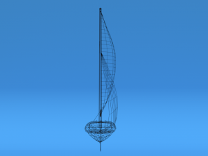 low poly cartoon flying scot dinghy sailboat Model 3D