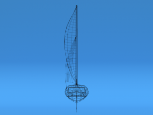 low poly cartoon flying scot dinghy sailboat Model 3D