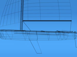 low poly cartoon flying scot dinghy sailboat Model 3D