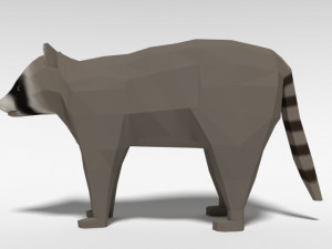 low poly cartoon raccoon 3D 모델