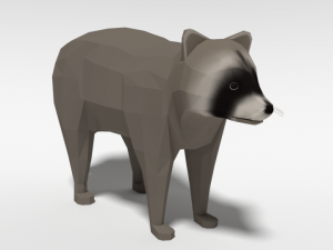 low poly cartoon raccoon 3D 모델