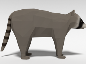 low poly cartoon raccoon 3D 모델
