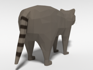 low poly cartoon raccoon 3D 모델