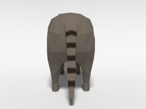 low poly cartoon raccoon 3D 모델
