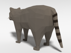 low poly cartoon raccoon 3D 모델
